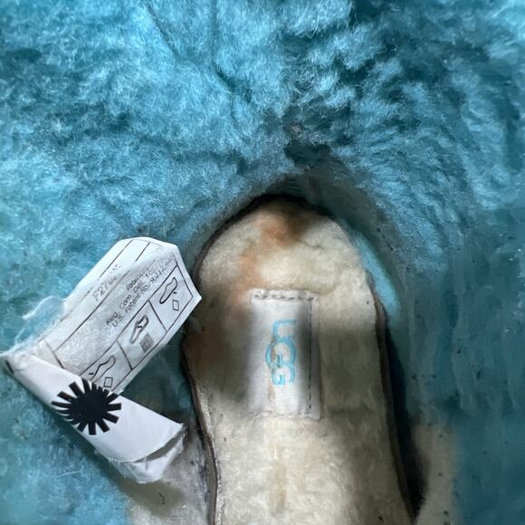 UGG Classic Clear Mini Winter Boots Rain Teal Blue Pull On Womens Size 10 - Picture 10 of 10